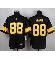 Nike Pittsburgh Steelers #88 Lynn Swann Black(Gold No.) Mens Stitched NFL Elite Jersey
