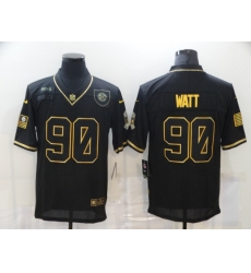 Nike Pittsburgh Steelers 90 T J  Watt Black Gold 2020 Salute To Service Limited Jersey