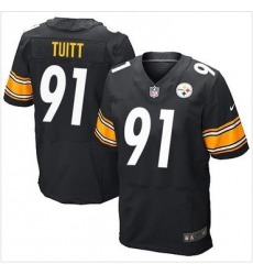 Nike Pittsburgh Steelers #91 Stephon Tuitt Black Team Color Men 27s Stitched NFL Elite Jersey