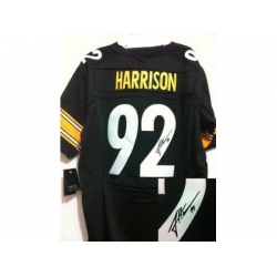 Nike Pittsburgh Steelers 92 James Harrison Black Elite Signed NFL Jersey