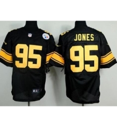 Nike Pittsburgh Steelers 95 Jarvis Jones Black Elite Gold No. NFL Jersey