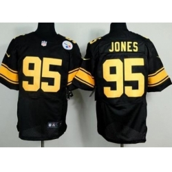 Nike Pittsburgh Steelers 95 Jarvis Jones Black Elite Gold No. NFL Jersey
