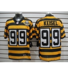 Nike Pittsburgh Steelers 99 Brett Keisel Yellow Black Elite 80th Throwback NFL Jersey