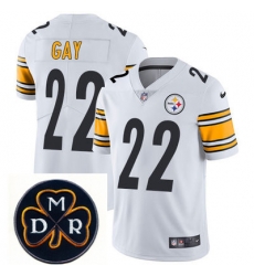 Nike Steelers #22 William Gay White Mens NFL Vapor Untouchable Limited Stitched With MDR Dan Rooney Patch Jersey