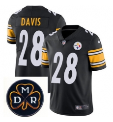 Nike Steelers #28 Sean Davis Black  Mens NFL Vapor Untouchable Limited Stitched With MDR Dan Rooney Patch Jersey