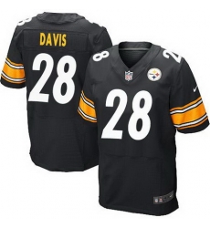 Nike Steelers #28 Sean Davis Black Team Color Mens Stitched NFL Elite Jersey