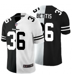 Nike Steelers 36 Jerome Bettis Black And White Split Vapor Untouchable Limited Jersey