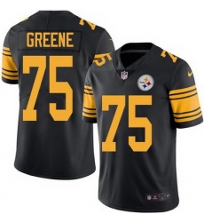 Nike Steelers #75 Joe Greene Black Mens Stitched NFL Limited Rush Jersey