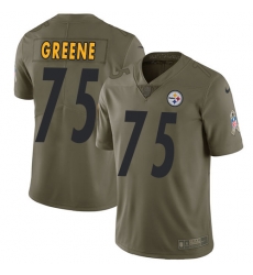 Nike Steelers #75 Joe Greene Olive Mens Stitched NFL Limited 2017 Salute to Service Jersey