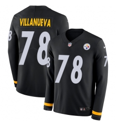 Nike Steelers #78 Alejandro Villanueva Black Team Color Men Stitched NFL Limited Therma Long Sleeve Jersey