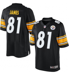 Nike Steelers #81 Jesse James Mens Black Elite Jersey