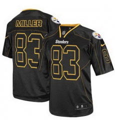 Nike Steelers #83 Heath Miller Lights Out Black Mens Stitched NFL Elite Jersey