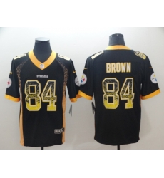 Nike Steelers 84 JuJu Brown Black Team Color Men s Limited Rush Jersey