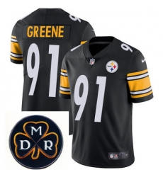 Nike Steelers #91 Kevin Greene Black  Mens NFL Vapor Untouchable Limited Stitched With MDR Dan Rooney Patch Jersey