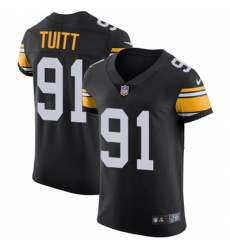 Nike Steelers #91 Stephon Tuitt Black Alternate Mens Stitched NFL Vapor Untouchable Elite Jersey