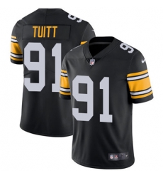 Nike Steelers #91 Stephon Tuitt Black Alternate Mens Stitched NFL Vapor Untouchable Limited Jersey