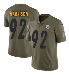 Nike Steelers #92 James Harrison Olive Mens Stitched NFL Limited 2017 Salute to Service Jersey