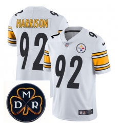 Nike Steelers #92 James Harrison White Mens NFL Vapor Untouchable Limited Stitched With MDR Dan Rooney Patch Jersey