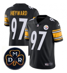Nike Steelers #97 Cameron Heyward Black  Mens NFL Vapor Untouchable Limited Stitched With MDR Dan Rooney Patch Jersey