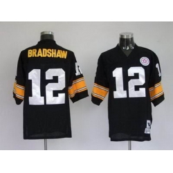 Pittsburgh Steelers 12 BRADSHAW black throwback jerseys