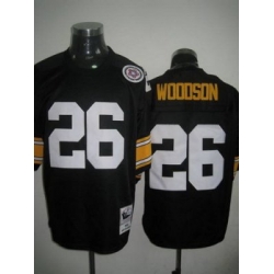 Pittsburgh Steelers 26 Rod Woodson Black Mitchell And Ness Jersey
