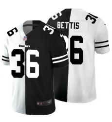Pittsburgh Steelers 36 Jerome Bettis Men Black V White Peace Split Nike Vapor Untouchable Limited NFL Jersey