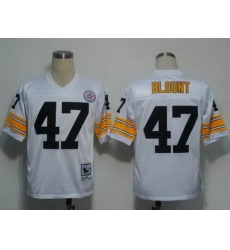 Pittsburgh Steelers 47 Blount White Throwback Jerseys