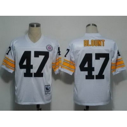Pittsburgh Steelers 47 Blount White Throwback Jerseys