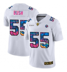 Pittsburgh Steelers 55 Devin Bush Men White Nike Multi Color 2020 NFL Crucial Catch Limited NFL Jersey