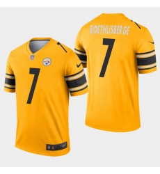 Pittsburgh Steelers 7 Ben Roethlisberger Inverted Legend Gold Jersey