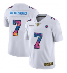 Pittsburgh Steelers 7 Ben Roethlisberger Men White Nike Multi Color 2020 NFL Crucial Catch Limited NFL Jersey