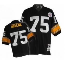 Pittsburgh Steelers 75 Joe Greene black Mitchellandness throwback jerseys