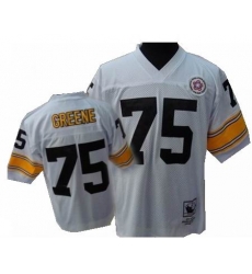 Pittsburgh Steelers 75 Joe Greene white Mitchellandness throwback jerseys