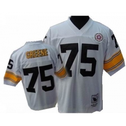 Pittsburgh Steelers 75 Joe Greene white Mitchellandness throwback jerseys