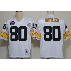 Pittsburgh Steelers 80 Jack Butler White Hall of Fame Throwback Jerseys