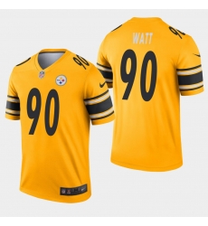 Pittsburgh Steelers 90 T.J. Watt Inverted Legend Gold Jersey
