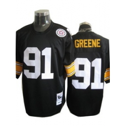 Pittsburgh Steelers 91 Kevin Greene Throwback Black Jersey
