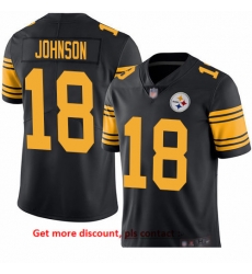 Steelers 18 Diontae Johnson Black Men Stitched Football Limited Rush Jersey