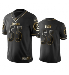 Steelers 55 Devin Bush Black Men Stitched Football Limited Golden Edition Jersey