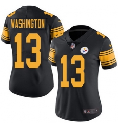 Nike Steelers #13 James Washington Black Womens Stitched NFL Limited Rush Jersey