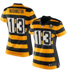 Nike Steelers #13 James Washington Yello Black Alternate Womens Stitched NFL Elite Jersey