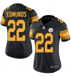 Nike Steelers #22 Terrell Edmunds Black Womens Stitched NFL Limited Rush Jersey