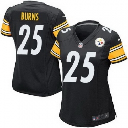 Nike Steelers #25 Artie Burns Black Team Color Womens Stitched NFL Elite Jersey
