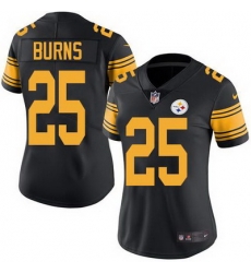 Nike Steelers #25 Artie Burns Black Womens Stitched NFL Limited Rush Jersey