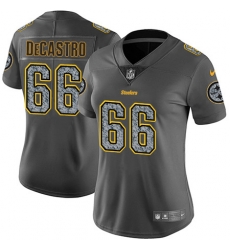 Nike Steelers #66 David DeCastro Gray Static Womens NFL Vapor Untouchable Game Jersey