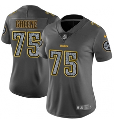 Nike Steelers #75 Joe Greene Gray Static Womens NFL Vapor Untouchable Game Jersey