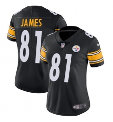 Nike Steelers #81 Jesse James Black Team Color Womens Stitched NFL Vapor Untouchable Limited Jersey