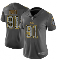 Nike Steelers #91 Stephon Tuitt Gray Static Womens NFL Vapor Untouchable Game Jersey