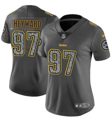 Nike Steelers #97 Cameron Heyward Gray Static Womens NFL Vapor Untouchable Game Jersey