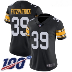 Steelers #39 Minkah Fitzpatrick Black Alternate Women Stitched Football 100th Season Vapor Limited Jersey